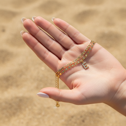 Initial Armbånd "Sparkle Gold"