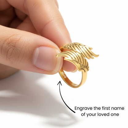 Justerbar ring "Angel wings"