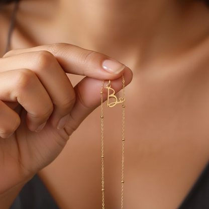 Initial Halskæde "Heart Love"