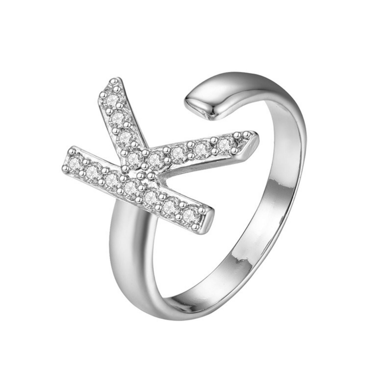 Justerbar Initial Ring "Twinkle"