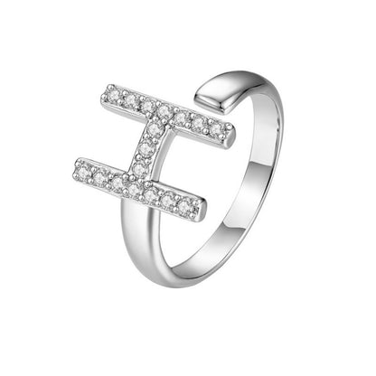 Justerbar Initial Ring "Twinkle"