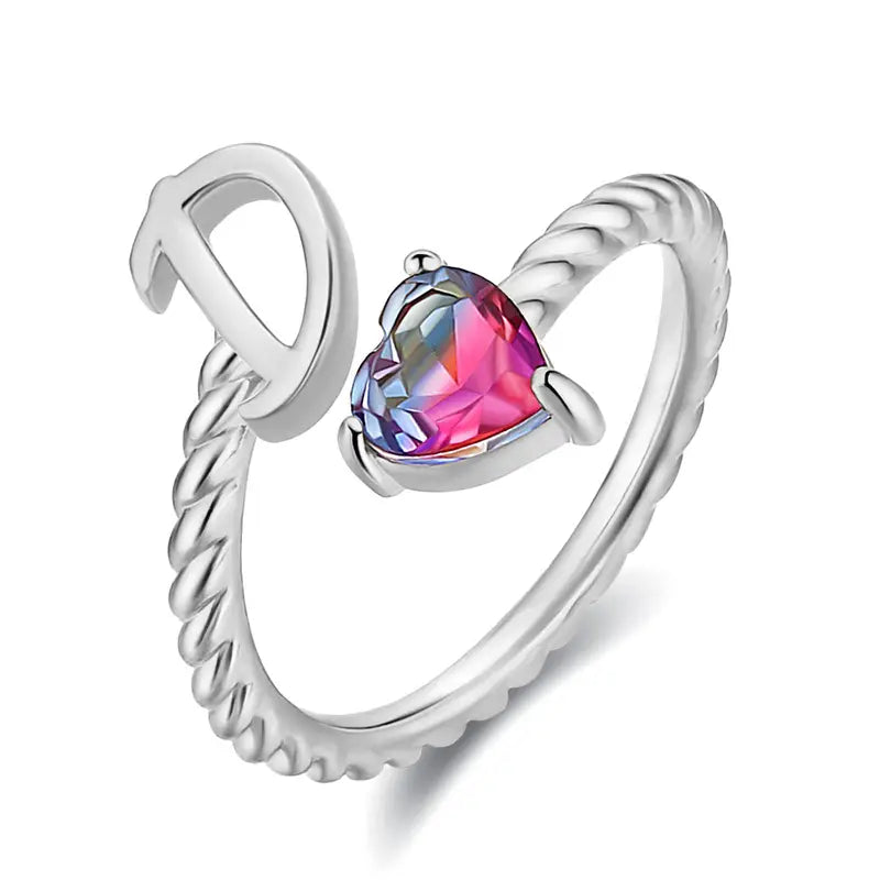 Justerbar Initial Ring "Mermaid Tail"