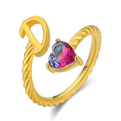 Justerbar Initial Ring "Mermaid Tail"