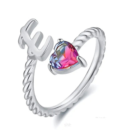 Justerbar Initial Ring "Mermaid Tail"