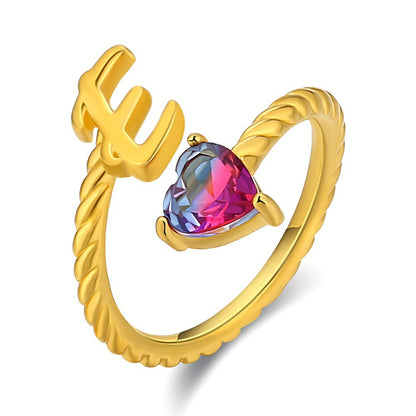 Justerbar Initial Ring "Mermaid Tail"