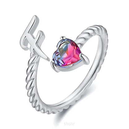 Justerbar Initial Ring "Mermaid Tail"