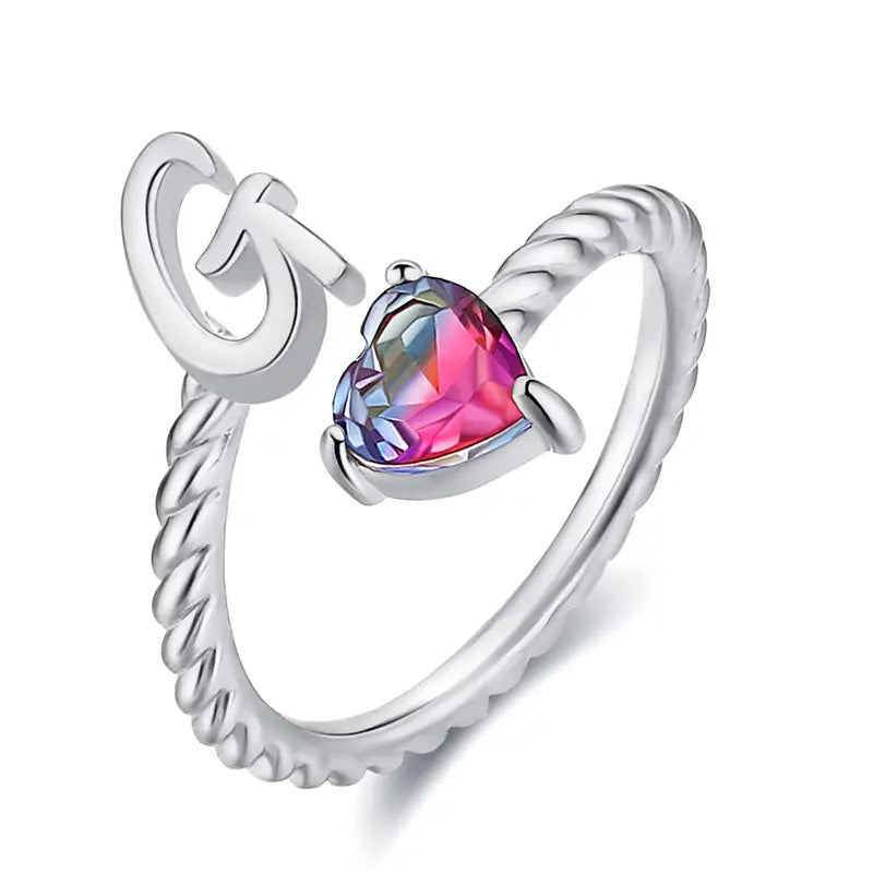 Justerbar Initial Ring "Mermaid Tail"