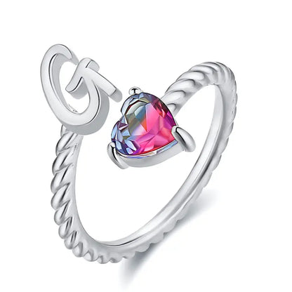 Justerbar Initial Ring "Mermaid Tail"