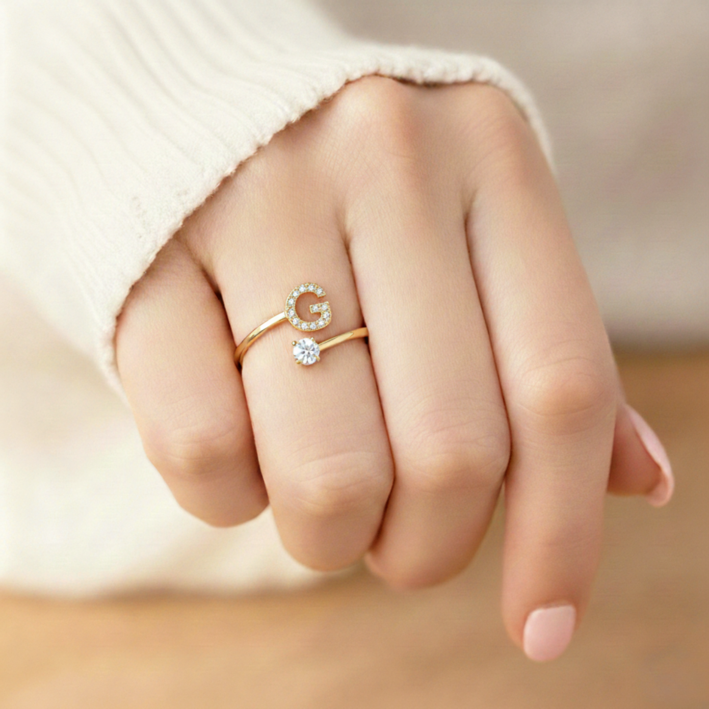 Justerbar Initial Ring "Classic"