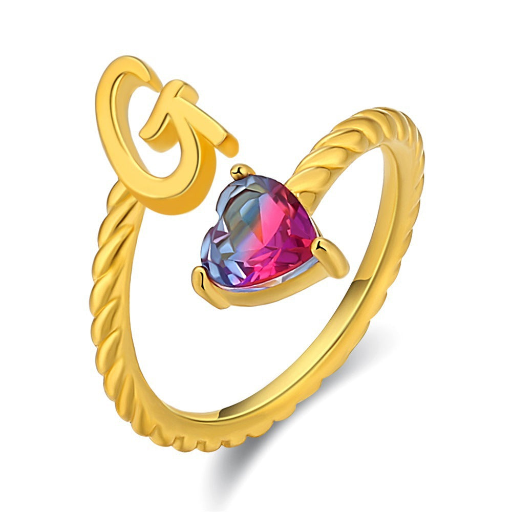 Justerbar Initial Ring "Mermaid Tail"