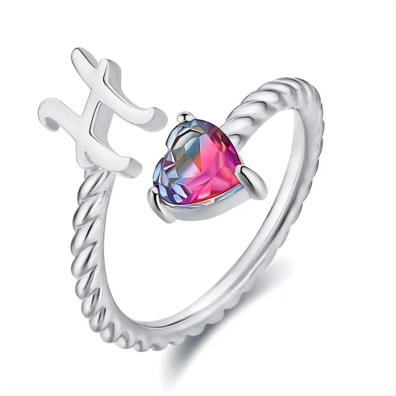 Justerbar Initial Ring "Mermaid Tail"