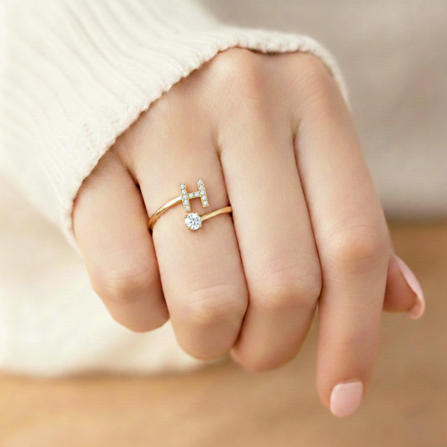 Justerbar Initial Ring "Classic"