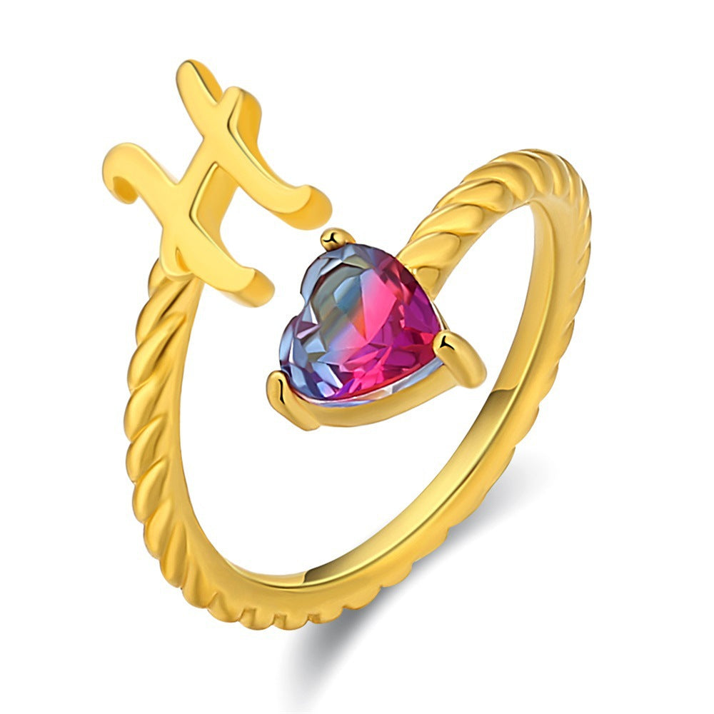 Justerbar Initial Ring "Mermaid Tail"