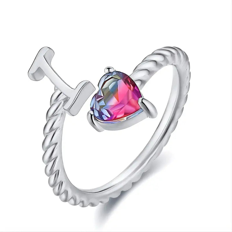 Justerbar Initial Ring "Mermaid Tail"