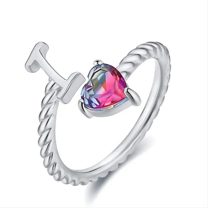 Justerbar Initial Ring "Mermaid Tail"