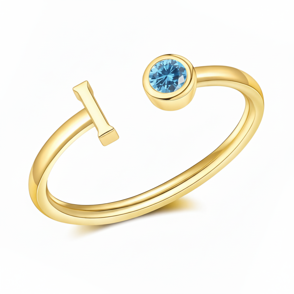 Justerbar Initial Ring "Essence"