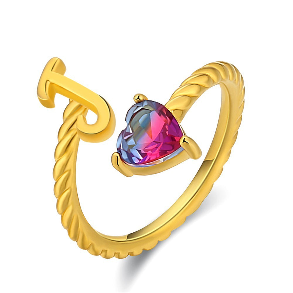 Justerbar Initial Ring "Mermaid Tail"