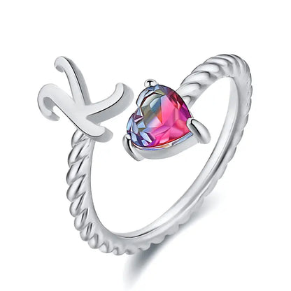 Justerbar Initial Ring "Mermaid Tail"