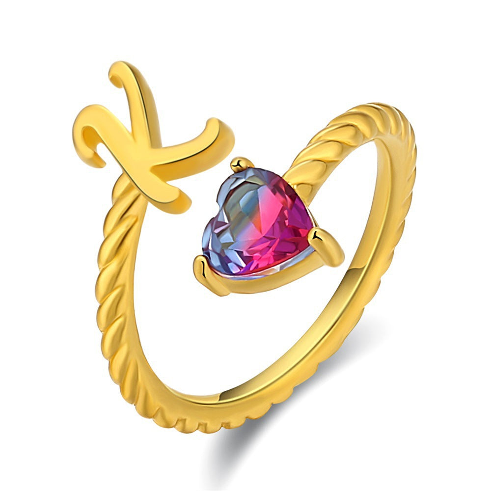 Justerbar Initial Ring "Mermaid Tail"