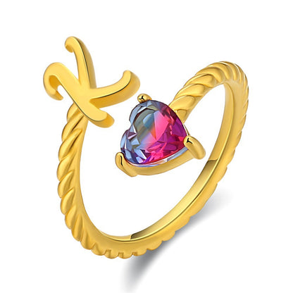 Justerbar Initial Ring "Mermaid Tail"