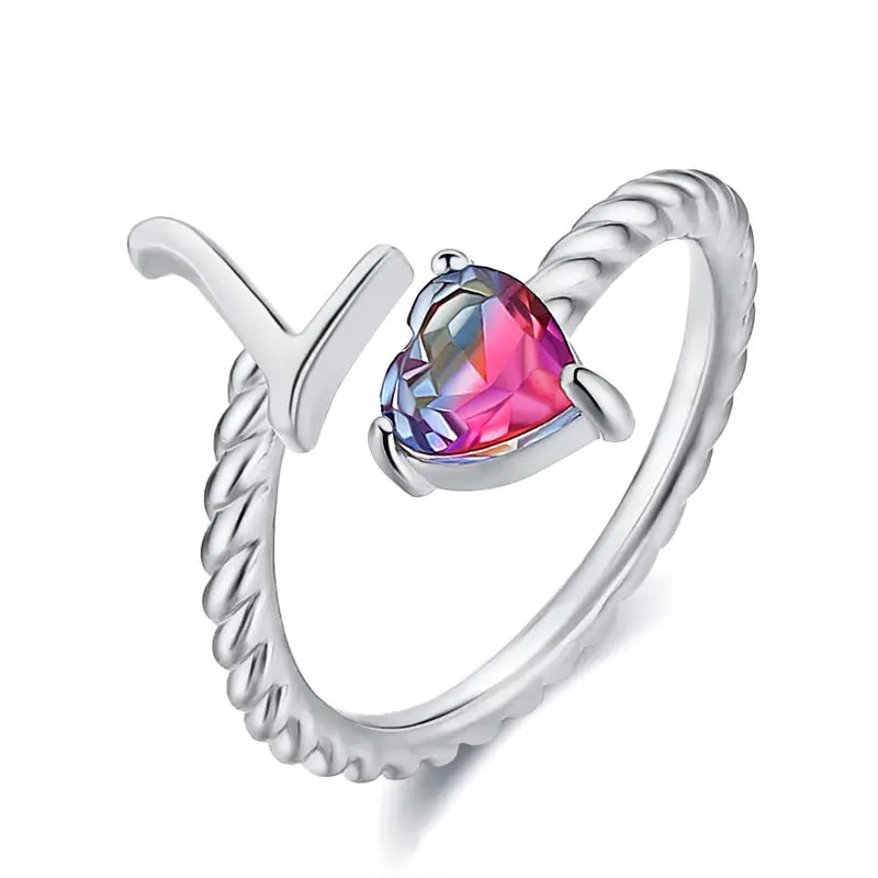 Justerbar Initial Ring "Mermaid Tail"