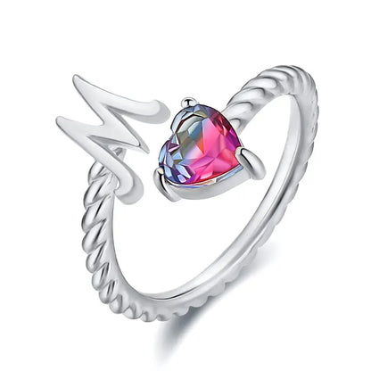 Justerbar Initial Ring "Mermaid Tail"