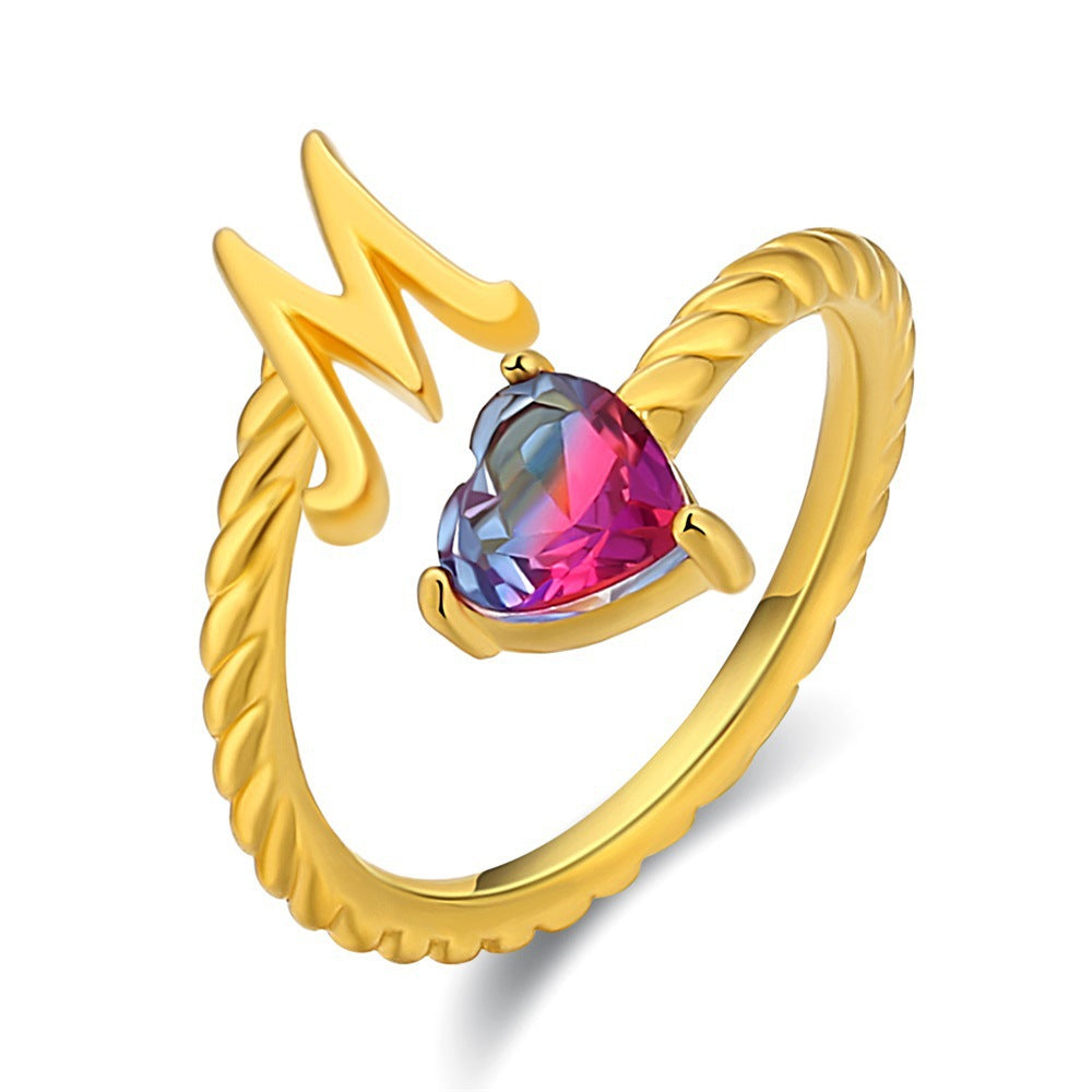 Justerbar Initial Ring "Mermaid Tail"