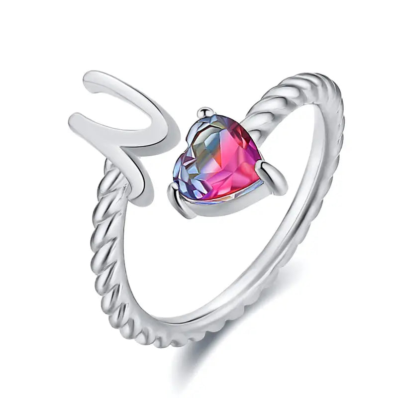 Justerbar Initial Ring "Mermaid Tail"