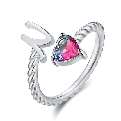 Justerbar Initial Ring "Mermaid Tail"
