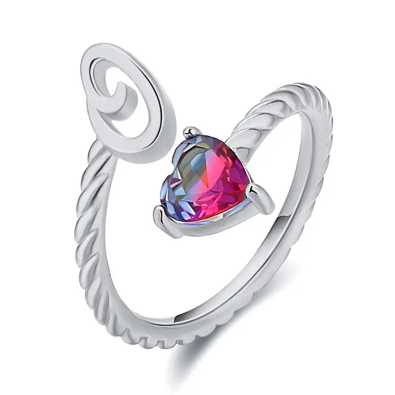 Justerbar Initial Ring "Mermaid Tail"