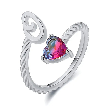 Justerbar Initial Ring "Mermaid Tail"