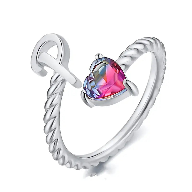 Justerbar Initial Ring "Mermaid Tail"