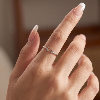 Justerbar Initial Ring "Double Monogram"