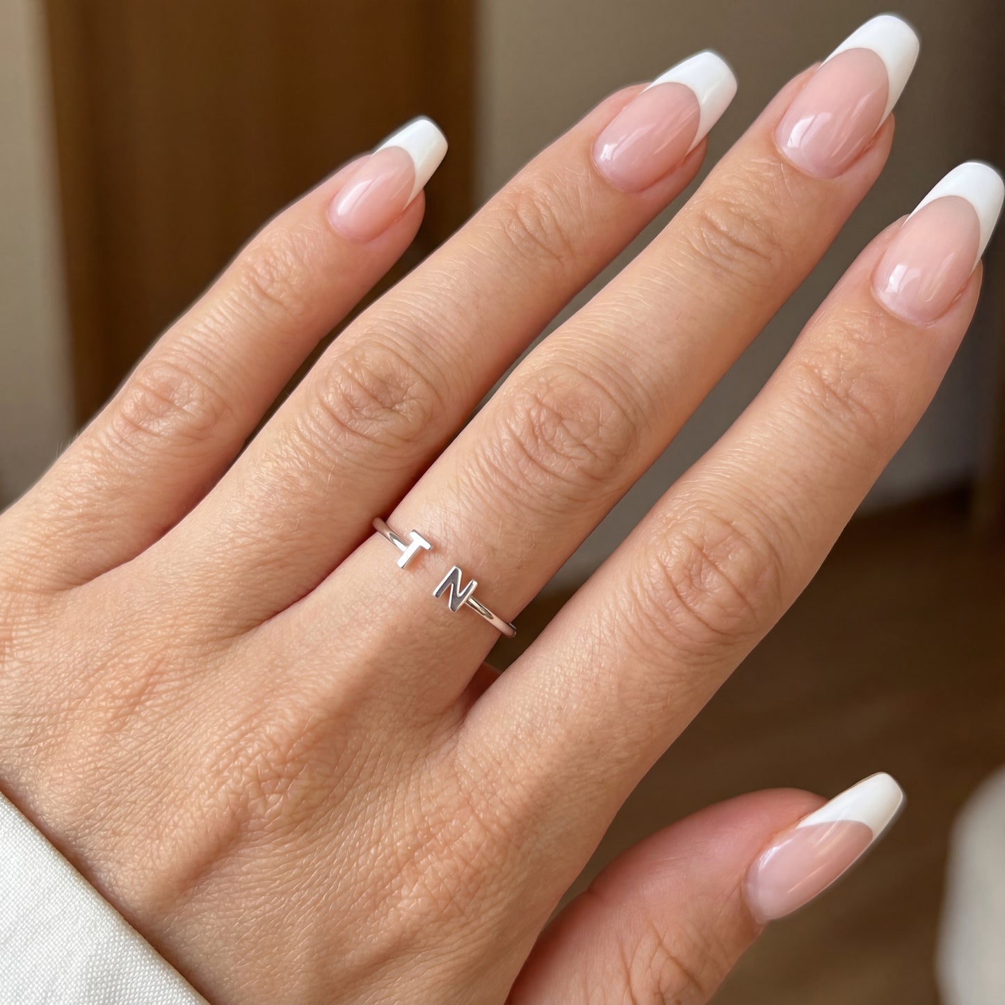 Justerbar Initial Ring "Double Monogram"