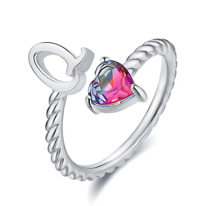 Justerbar Initial Ring "Mermaid Tail"