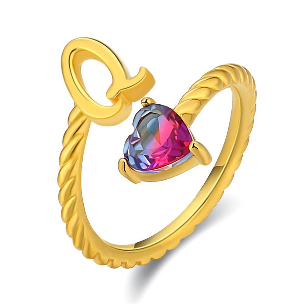 Justerbar Initial Ring "Mermaid Tail"