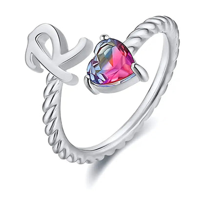 Justerbar Initial Ring "Mermaid Tail"