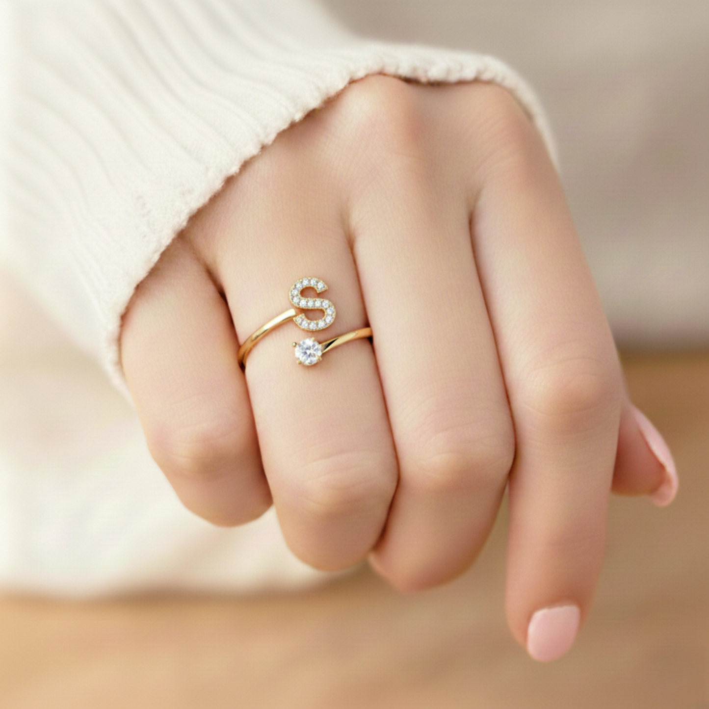 Justerbar Initial Ring "Classic"