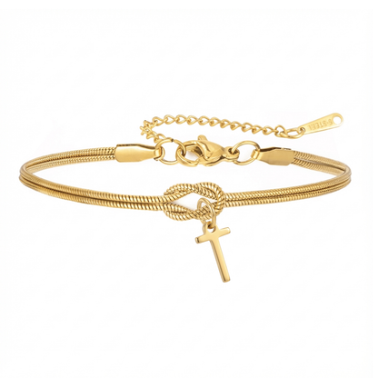 Dobbelt Initial Armbånd "Knot"