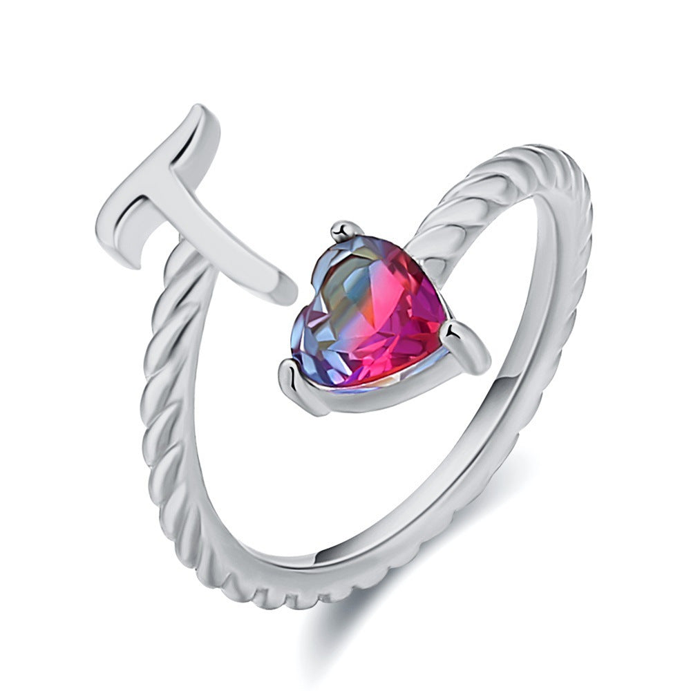 Justerbar Initial Ring "Mermaid Tail"