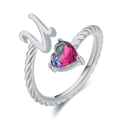 Justerbar Initial Ring "Mermaid Tail"