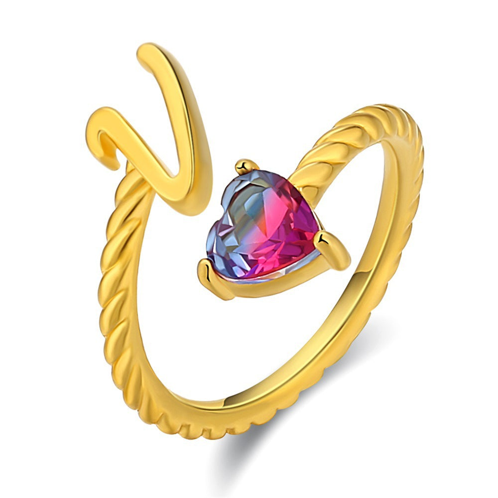 Justerbar Initial Ring "Mermaid Tail"
