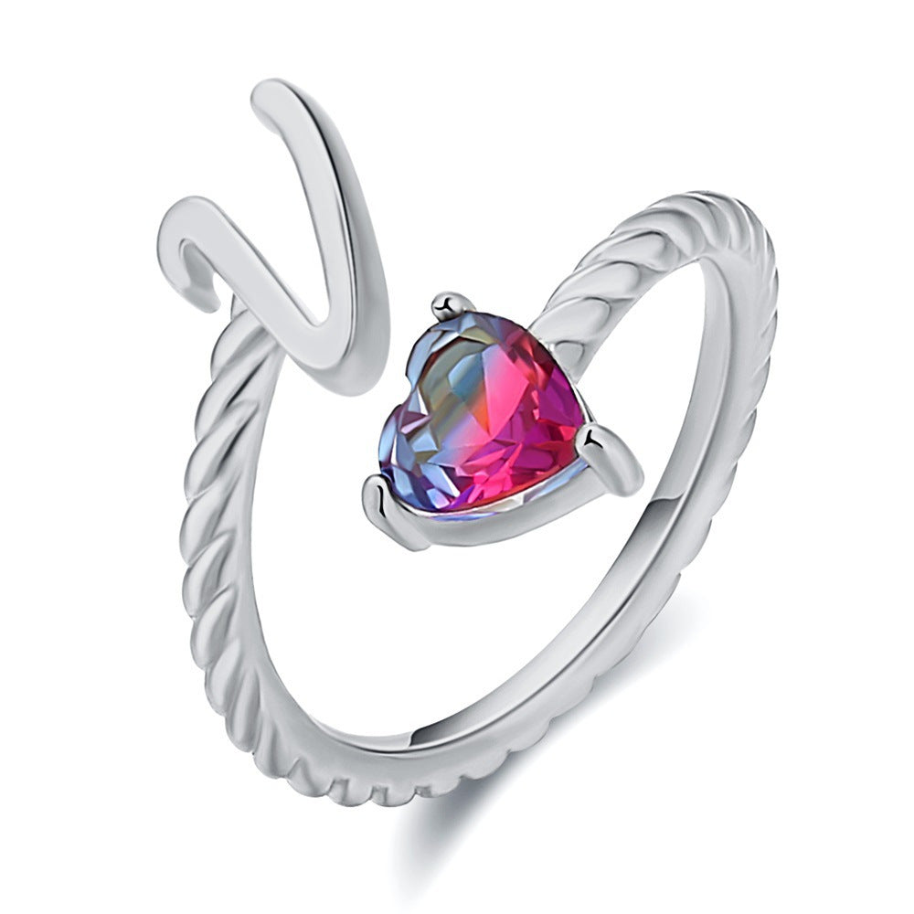 Justerbar Initial Ring "Mermaid Tail"