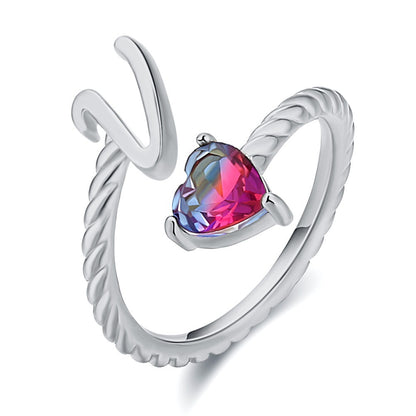 Justerbar Initial Ring "Mermaid Tail"