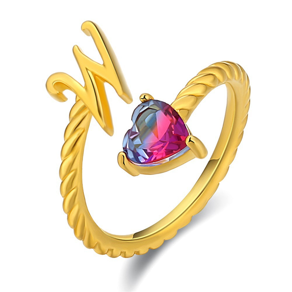 Justerbar Initial Ring "Mermaid Tail"