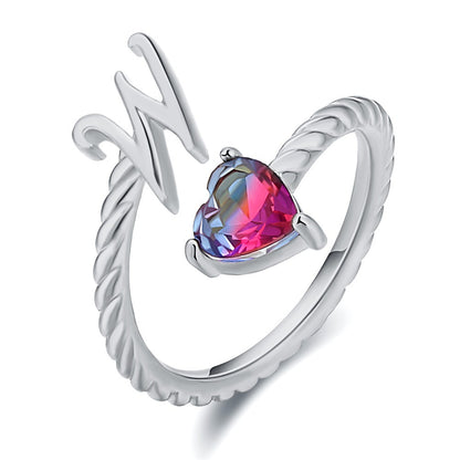 Justerbar Initial Ring "Mermaid Tail"