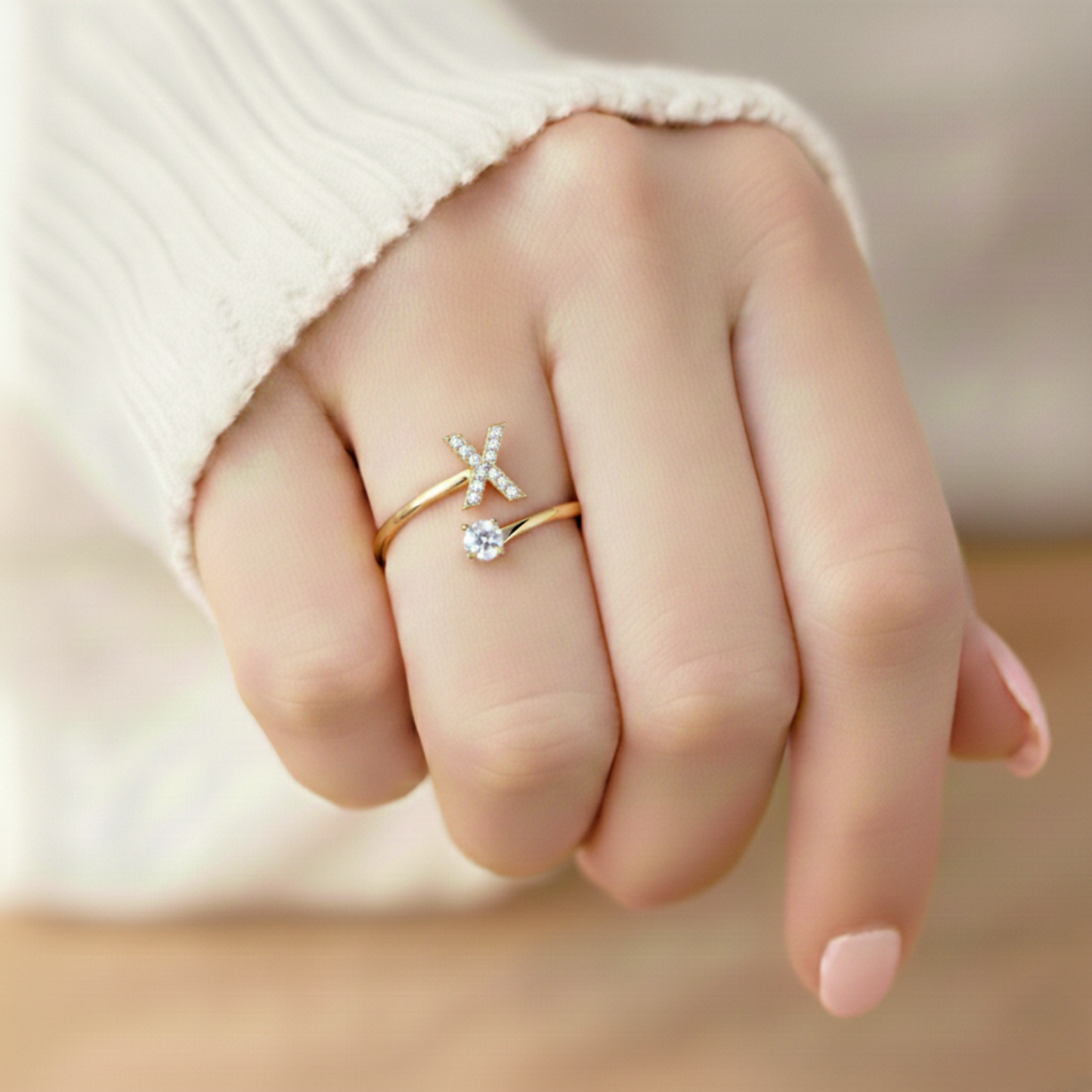 Justerbar Initial Ring "Classic"
