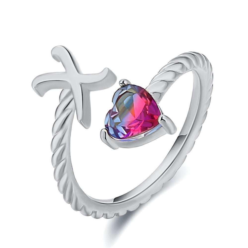 Justerbar Initial Ring "Mermaid Tail"
