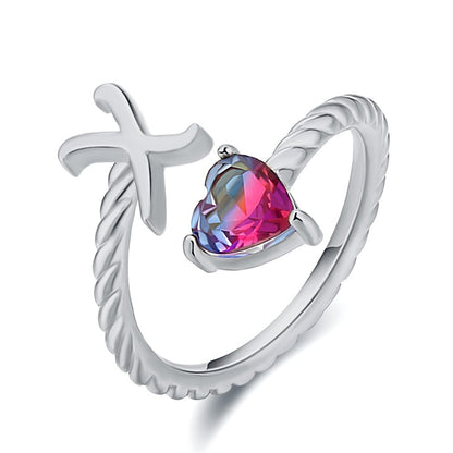 Justerbar Initial Ring "Mermaid Tail"