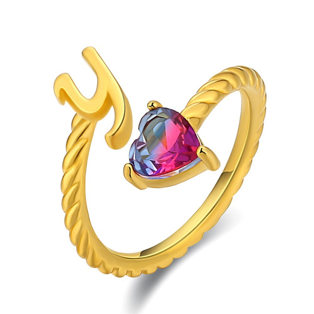 Justerbar Initial Ring "Mermaid Tail"